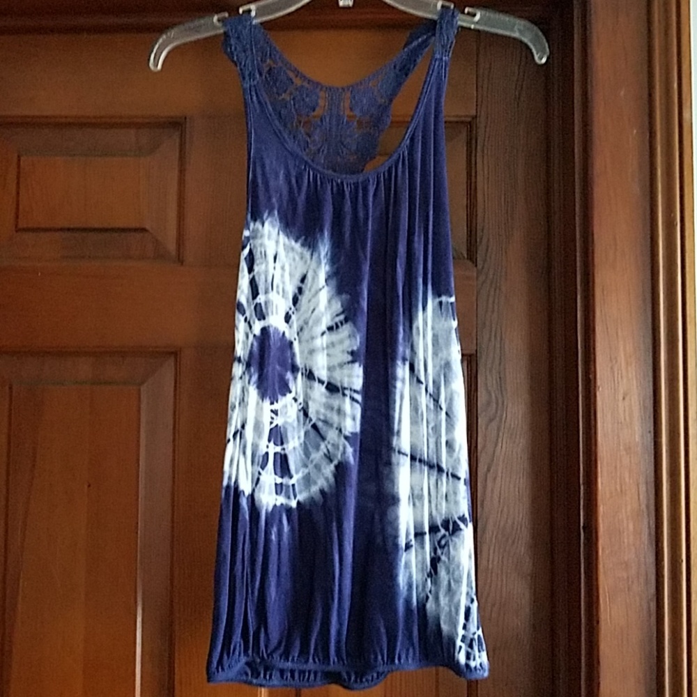 🔥Super Cute Tye Dye Tank Top Crochet Detailing